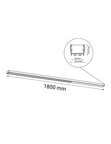 Shilo Plafon Hiate Line - Biały (1800 mm) 3000K 1817 - produkt 2