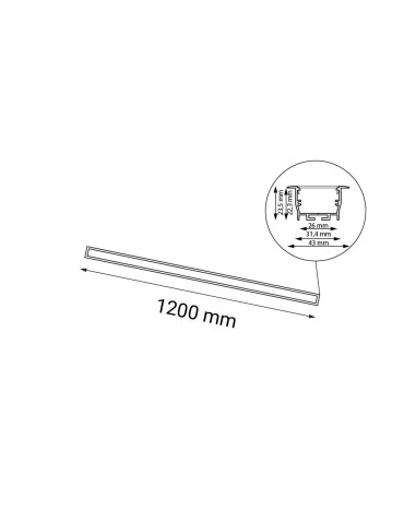 Shilo Lampa wpuszczana Hiate Line - Biała (1200 mm) 4000K 1831 - produkt 2