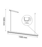 Pendant lamps over desk - Shilo Hiate Line Pendant Lamp - White (1500 mm) 4000K 1855 - product 2