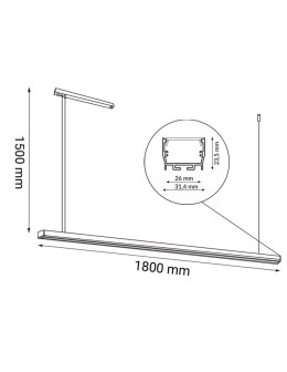 Shilo Hiate Line Pendant Lamp - Black (1800 mm) 4000K 1858 - product 2