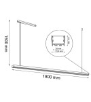 Pendant lamps over desk - Shilo Hiate Line Pendant Lamp - White (1800 mm) 4000K 1859 - product 2