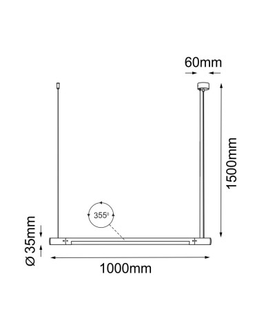 Shilo Lampa wisząca Ibara Z - Czarna (1000 mm) 5053 - produkt 2