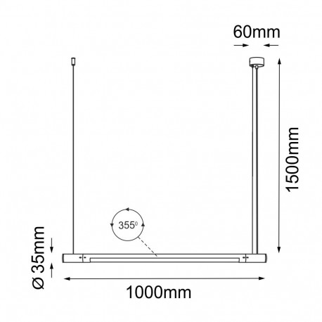 Shilo Lampa wisząca Ibara Z - Czarna (1000 mm) 5053