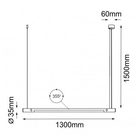 Shilo Lampa wisząca Ibara Z Czarna - (1300 mm) 5054