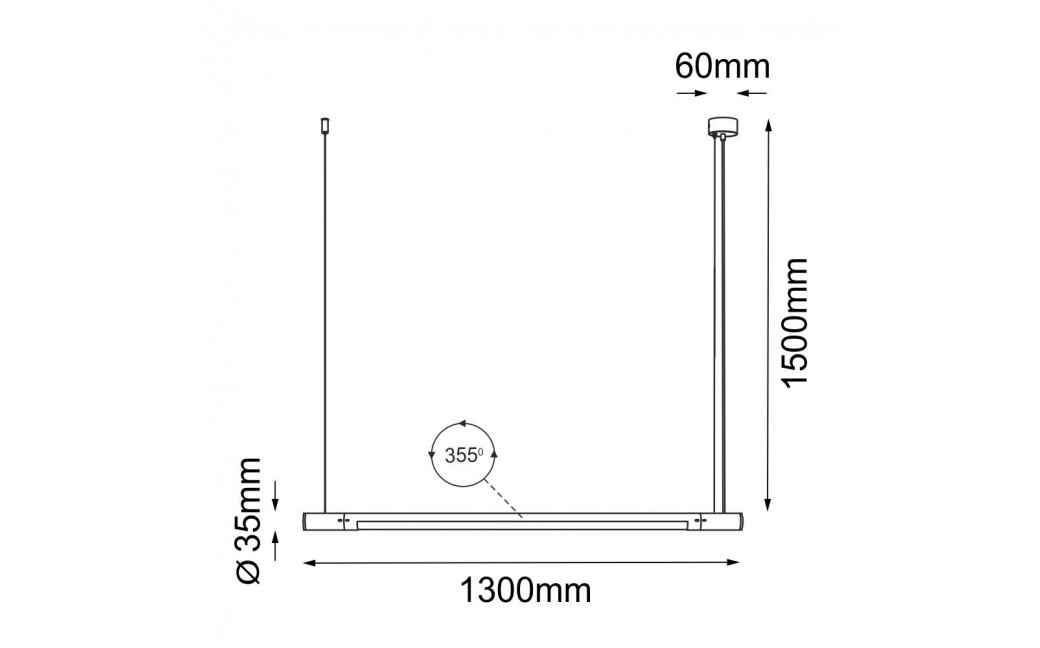 Shilo Lampa wisząca Ibara Z Czarna - (1300 mm) 5054