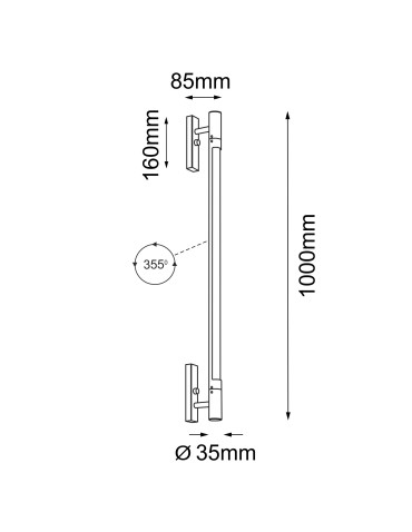 Shilo Wall lamp Ibara K2 - Black (1000 mm) 4005 - product 2