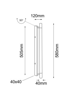 Shilo Kinkiet Ibara K1 - Czarny IP44 (580 mm) 8090 - produkt 2