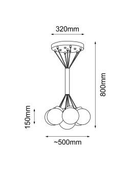 Shilo Lampa wisząca iO 7 mini - Czarna (500 mm) 5071 - produkt 2