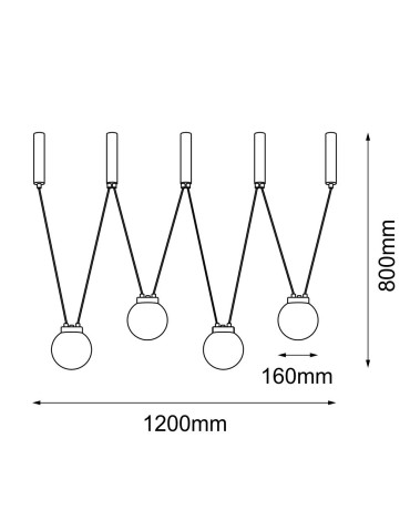 Shilo Lampa wisząca iO 4 mini - Czarna (1200 mm) 5072 - produkt 2