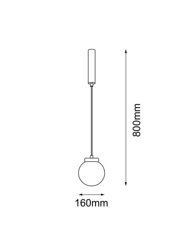 Shilo Lampa wisząca iO 1 mini - Czarna (160 mm) 5073 - produkt 2