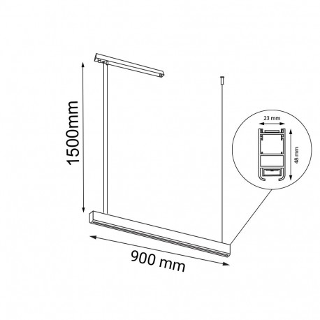 Shilo Lampa wisząca Isaseki - Czarna (1500 mm) 4000K 8662