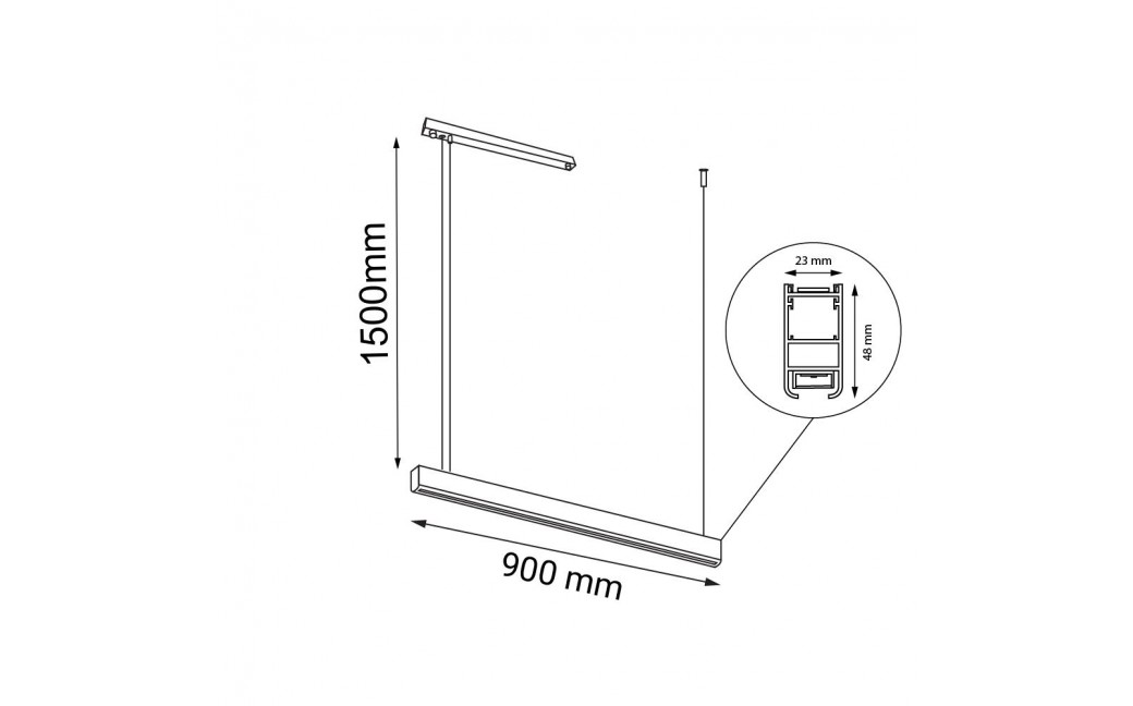 Shilo Lampa wisząca Isaseki - Czarna (1500 mm) 4000K 8662