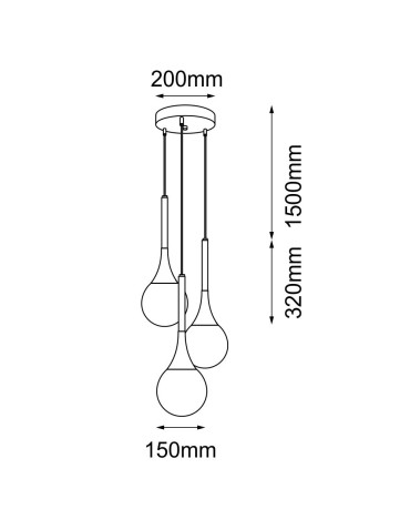 Shilo Lampa wisząca Jun 3 - Czarna (200 mm) 5170 - produkt 2
