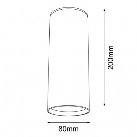 Shilo Plafon Kobe - Czarny (200 mm) 1082