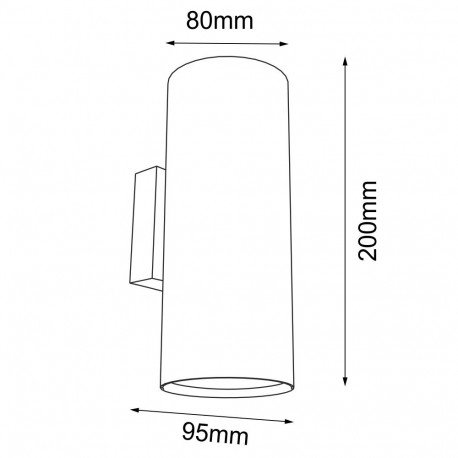 Shilo Kinkiet Kobe K - Czarny (200 mm) 4041