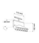 Magnetic rail lamps - Shilo Magnetic spot Komatsu dot move - Black - 48V 6W 480lm (112mm) 3000K 6595 - product 2