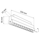 Magnetic rail lamps - Shilo Magnetic Spot Komatsu dot move 2 - Black - 48V 12W 1260lm (230mm) 3000K 6599 - product 2