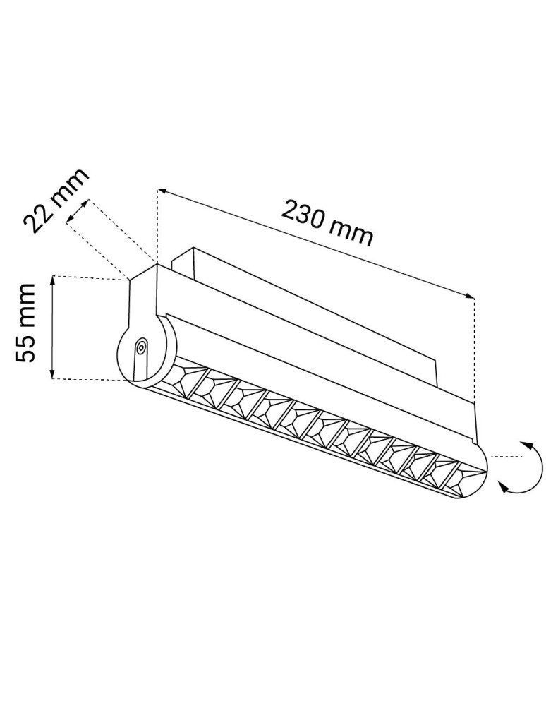 Magnetic rail lamps - Shilo Magnetic Spot Komatsu dot move 2 - Black - 48V 12W 1260lm (230mm) 4000K 6600 - product kolory-swiatla.pl 2