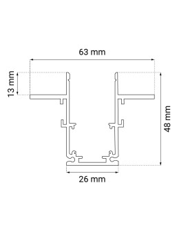 Shilo Szynoprzewód magnetyczny podtynkowy Komatsu 48V - Czarny (1 m) 6501 - produkt 2