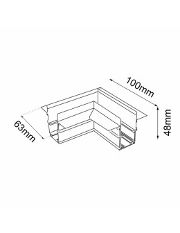 Shilo Łącznik L podtynkowy szynoprzewodu magnetycznego Komatsu 48V- Biały 6508 - produkt 2
