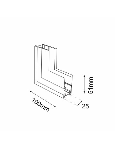 Shilo Łącznik L natynkowy ściana - sufit szynoprzewodu magnetycznego Komatsu 48V - Czarny 6521 - produkt 2