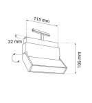 Magnetic rail lamps - Shilo magnetic spot Komatsu move - Black - 48V 6W 480lm (115mm) 3000K 6552 - product 2