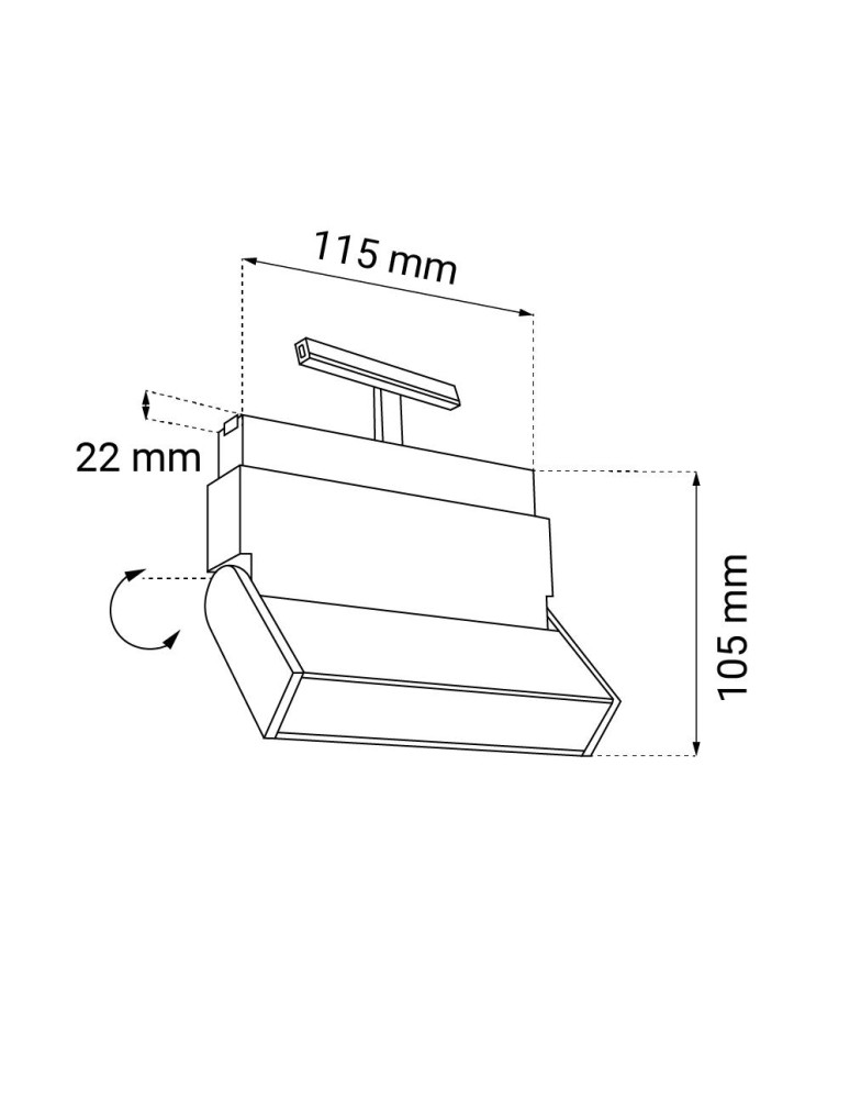 Magnetic rail lamps - Shilo magnetic spot Komatsu move - Black - 48V 6W 480lm (115mm) 4000K 6554 - product kolory-swiatla.pl 2