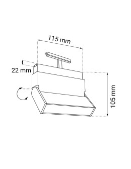 Shilo Spot magnetyczny Komatsu move - Czarny - 48V 6W 480lm (115 mm) 4000K 6554 - produkt 2