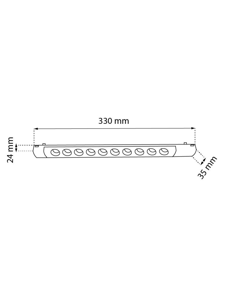 Magnetic rail lamps - Shilo Magnetic Spot Komatsu Slim dot - Black - 48V 10W 800lm (330mm) 3000K 6053 - product kolory-swiatla.pl 2