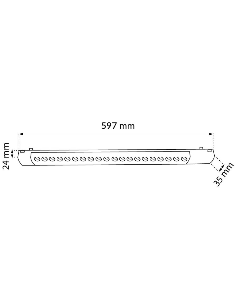 Magnetic rail lamps - Shilo Magnetic Spot Komatsu Slim dot - Black - 48V 20W 1600lm (600mm) 3000K 6055. - product kolory-swiatla.pl 2