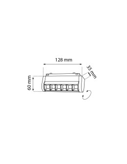 Shilo Magnetic spot Komatsu Slim dot move - Black - 48V 6W 480lm (128mm) 3000K 6057 - product 2