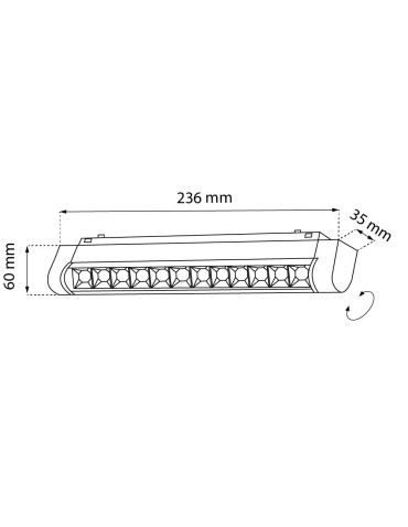 Shilo Spot magnetyczny Komatsu Slim dot move - Czarny - 48V 12W 960lm (236 mm) 3000K 6059 - produkt 2