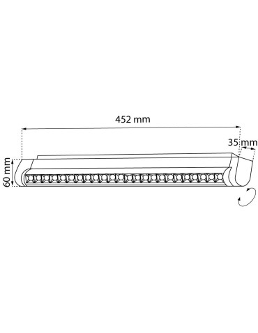 Shilo Spot magnetyczny Komatsu Slim dot move - Czarny - 48V 24W 1920lm (452 mm) 3000K 6061 - produkt 2