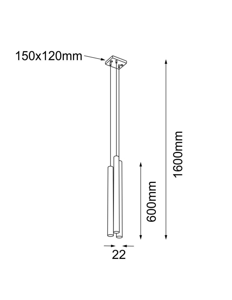 Pendant tube lamps - Shilo Pendant lamp Kosame 3 - Gold (600 mm) 5201 - product kolory-swiatla.pl 2