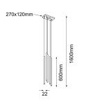 Pendant tube lamps - Shilo Pendant lamp Kosame 5 - Gold (600 mm) 5202 - product 2