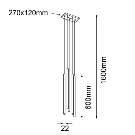 Shilo Lampa wisząca Kosame 5 - Złota (600 mm) 5202