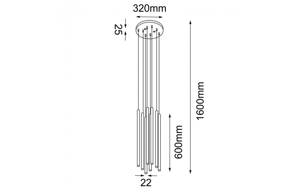 Shilo Lampa wisząca Kosame 8 - Złota (600 mm) 5203