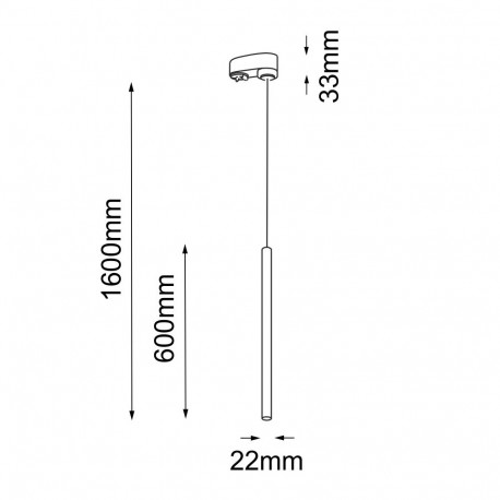 Shilo Spot Kosame T - Złoty - Szynoprzewód 3F 230V (600 mm) 6067