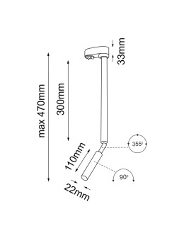 Shilo Spot Kosame T R - Czarny - Szynoprzewód 3F 230V 7870 - produkt 2