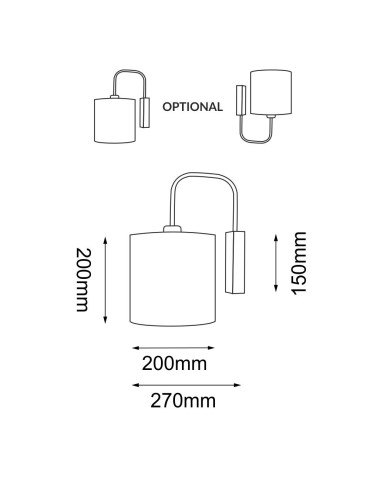Shilo Wall lamp Lamego K - Black (320 mm) 4043 - product 2