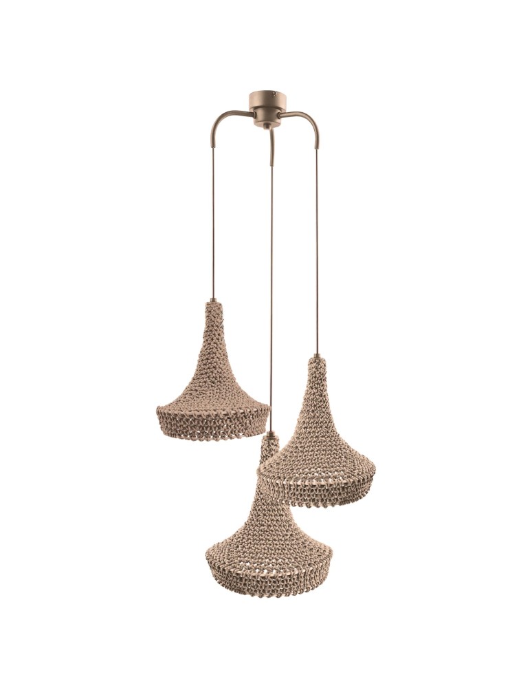 Pendant lamps - Shilo Pendant lamp Mahaka 3 - Beige (500 mm) 5180 - product kolory-swiatla.pl 1