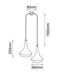 Shilo Lampa wisząca Mahaka 2 - Szara (500 mm) 5182