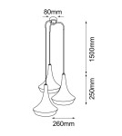 Shilo Lampa wisząca Mahaka 3 - Szara (500 mm) 5183
