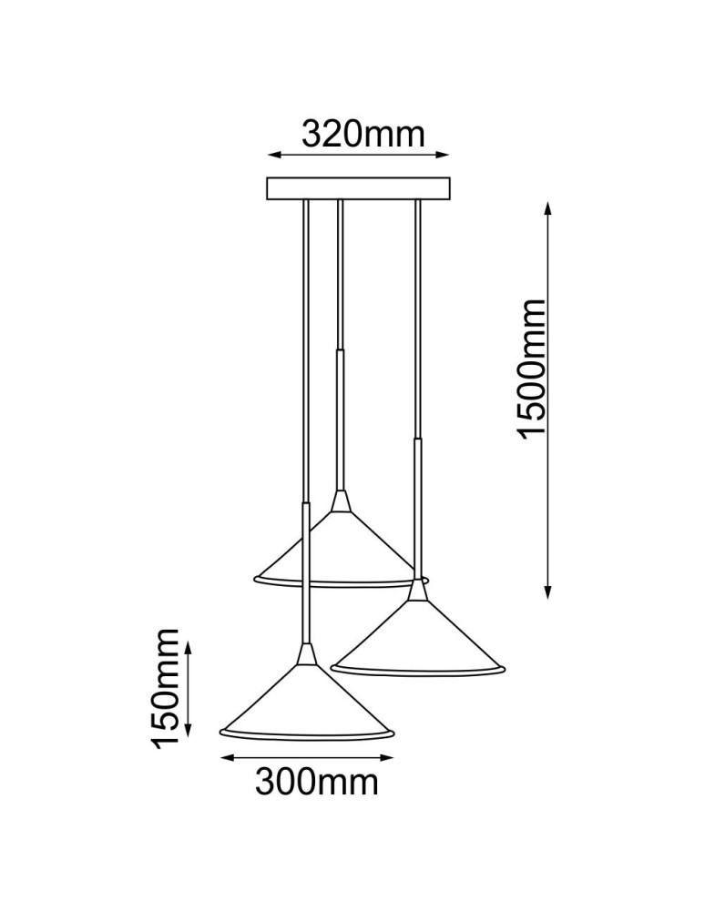 Pendant lamps - Shilo Merto 3 Pendant Lamp - Black (320 mm) 5066 - product kolory-swiatla.pl 2