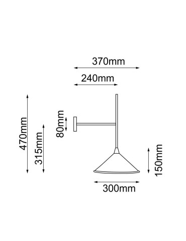 Shilo Wall lamp Merto - Black (470 mm) 4019 - product 2