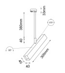 Lamps for 3-phase busbars - Shilo Spot Mitsuma T - Black - Rail 3F 230V 7990 - product 2