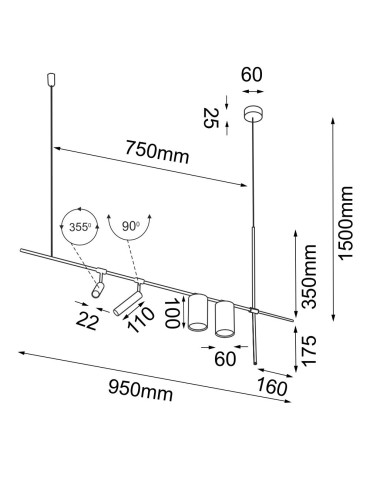 Shilo Lampa wisząca Namasu - Czarna 7926 - produkt 2