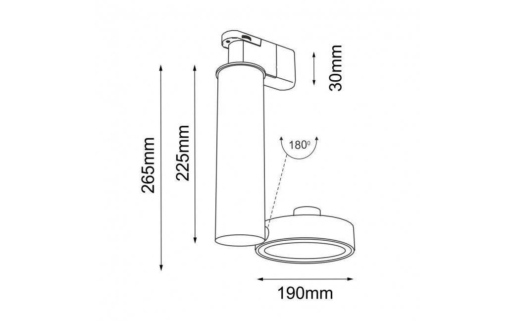 Shilo Spot Natori - Czarny Szynoprzewód 230V 6608