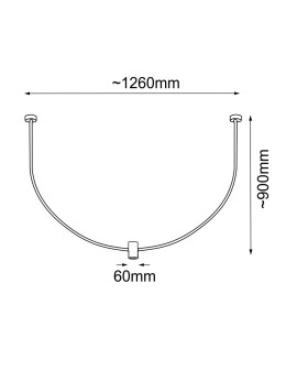Shilo Pendant lamp no. C - Black (1260 mm) 5089 - product 2