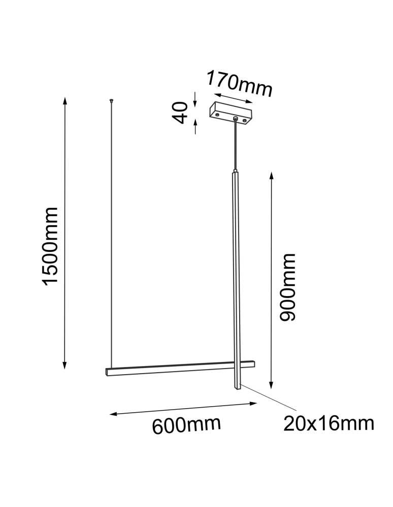 Shilo Lampa wisząca no. 4 - Czarna (600 mm) 5063